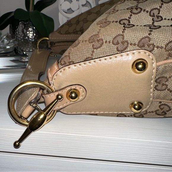 Gucci Large Jockey Canvas Hobo in Beige (cream/tan) - Picture 6 of 14